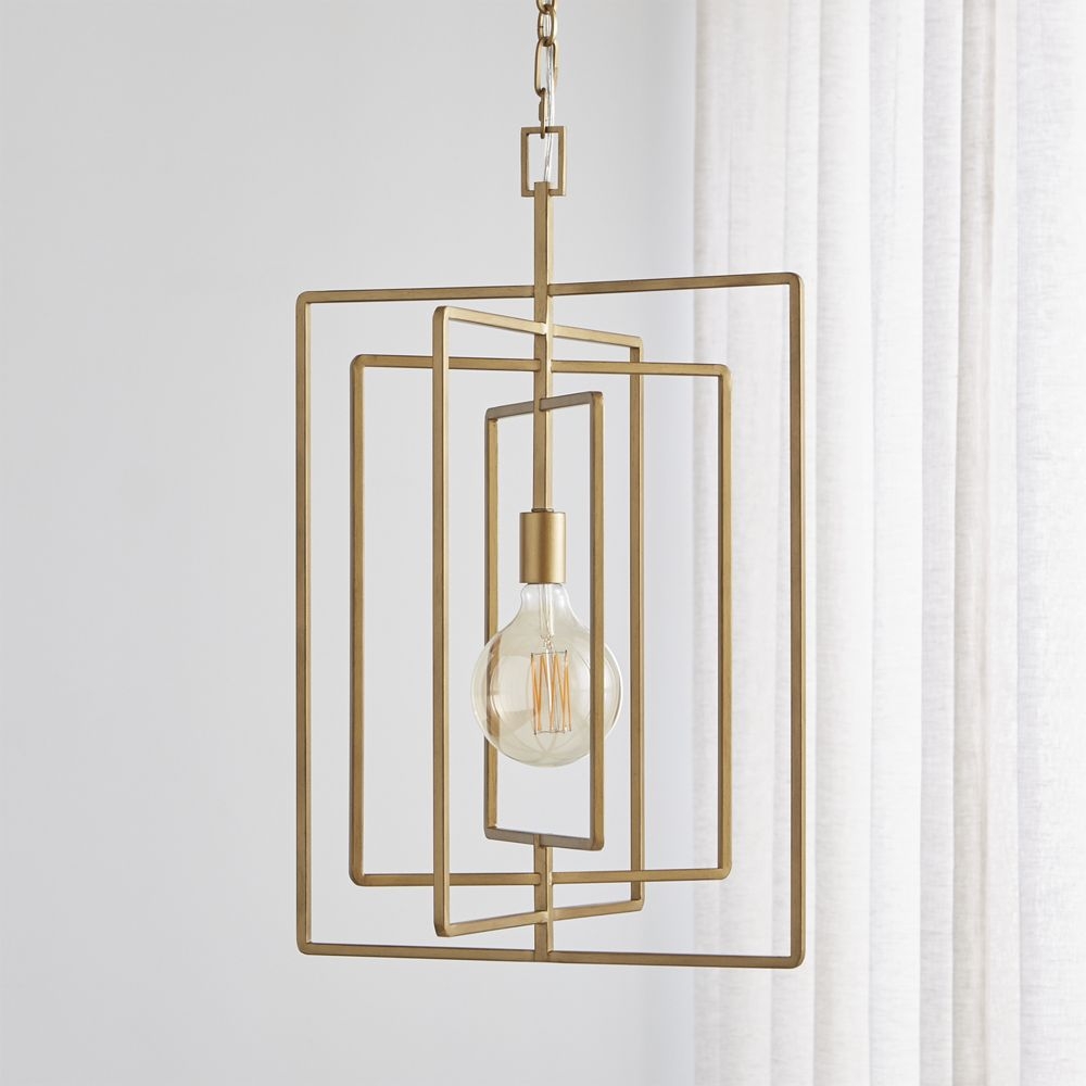Pivot Brass Caged Pendant Light - Image 0