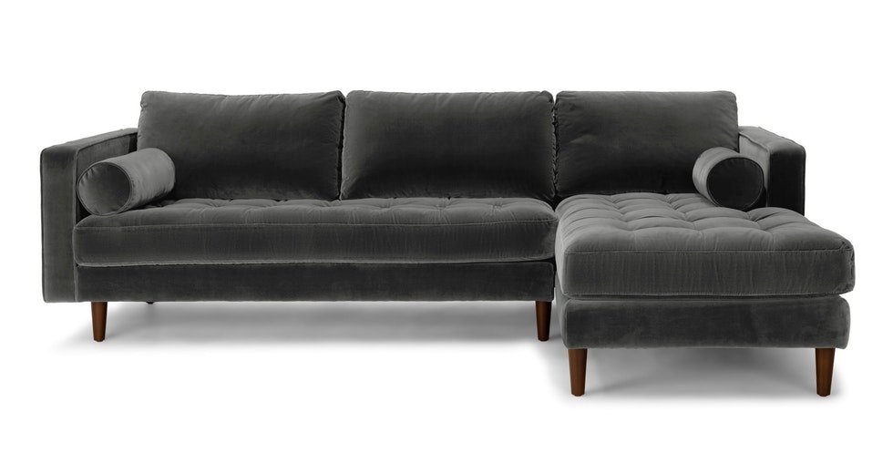 Sven Shadow Gray Right Sectional Sofa - Image 0