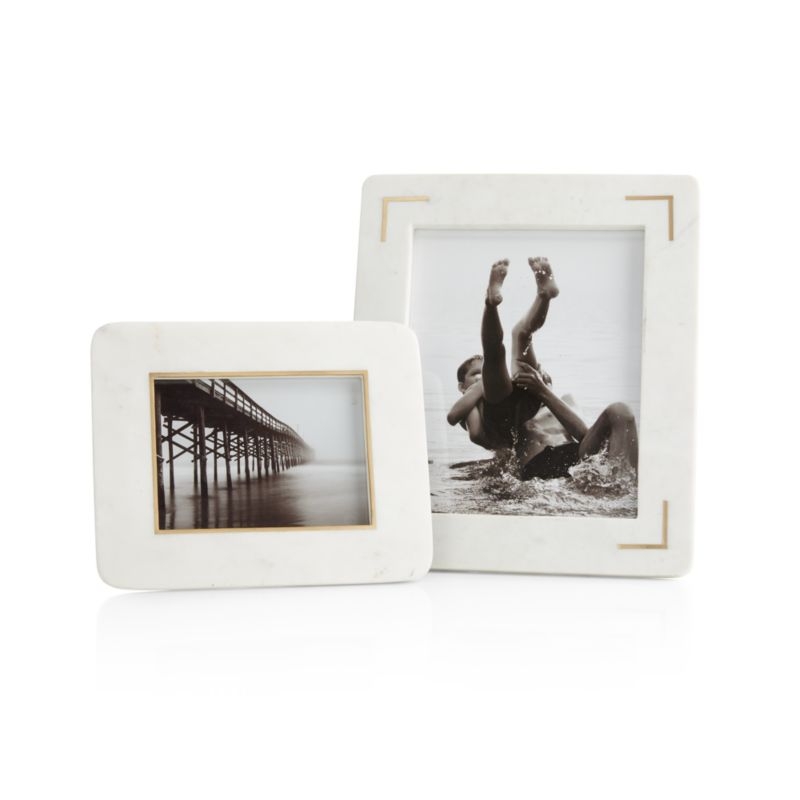 8"x10" White Marble Picture Frame - Image 2