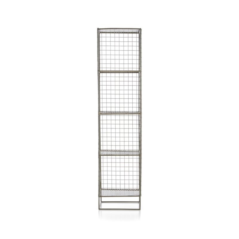 On the Grid Graphite 4-Cube Narrow Bookcase - Image 2
