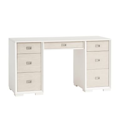 Callum Storage Desk, Weathered White/Simply White - Image 3