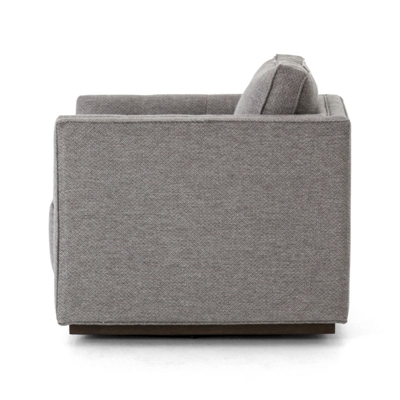 Wylie Grey Tufted Swivel Chair - Image 5