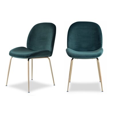 Oak Park Velvet Dining Chairs, Set of 2, Emerald Green - Image 0