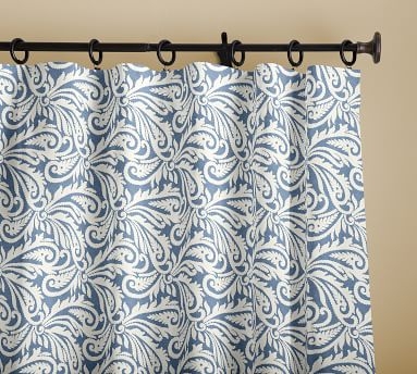 Wynnfield Paisley Print Drape with Blackout, 50 x 84", Harbor Blue/Ivory - Image 1