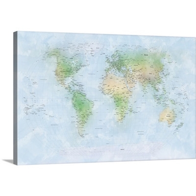 'Traditional World Map' by Michael Tompsett Graphic Art Print - Image 0