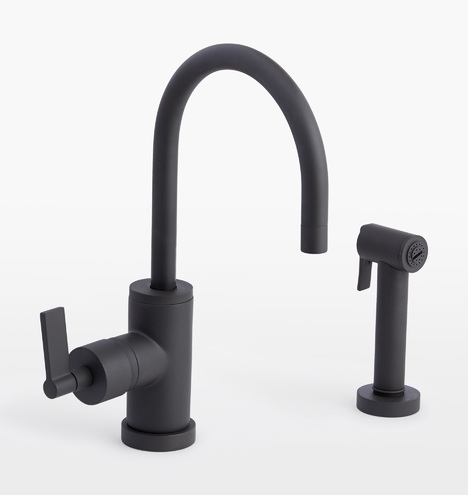 West Slope Lever Handle Single Hole Kitchen Faucet with Sprayer - Image 0