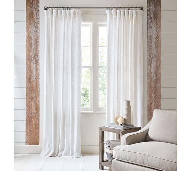 Seaton Textured Cotton Rod Pocket Curtain, 50 X 108", White. cotton lining - Image 3