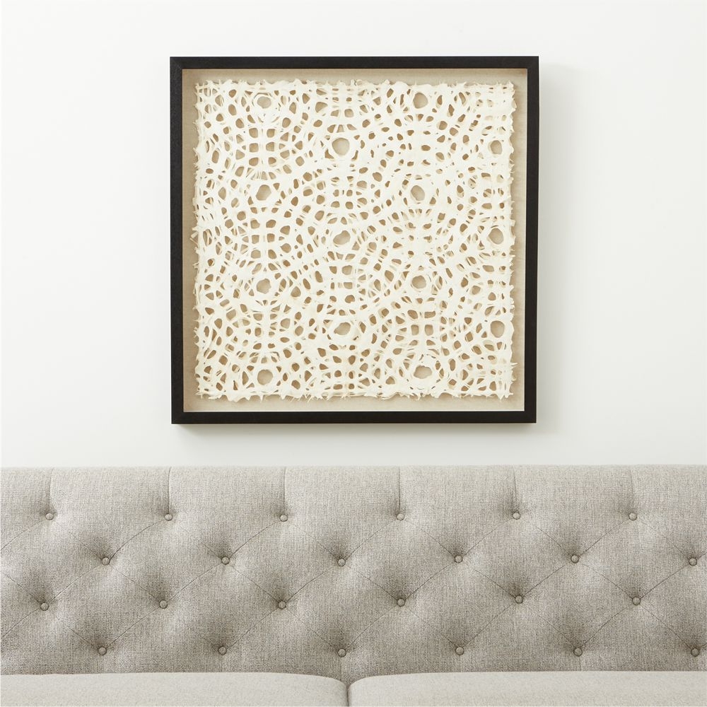 "Natural Circles" Framed Hand-Crafted Paper Wall Art 31.5"x1.8" - Image 0