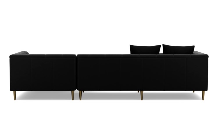Ms. Chesterfield leather Chaise Sectional with Night and Brass Plated legs - Image 3