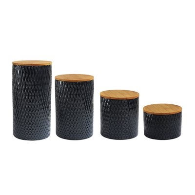 Diamond Embossed 4 Piece Kitchen Canister Set - Image 0