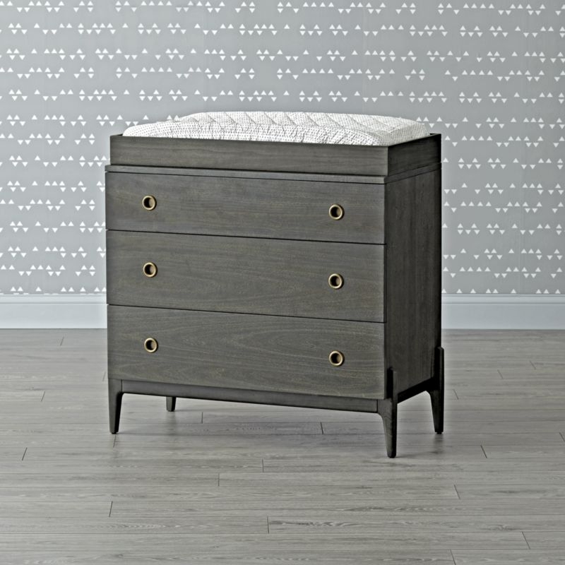 Wrightwood Denim Blue Changing Table Topper - Image 1