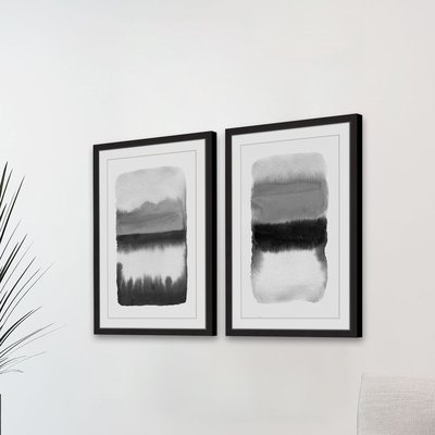 'Transitions Diptych' Framed 2 Piece Watercolor Painting Print Set - Image 1