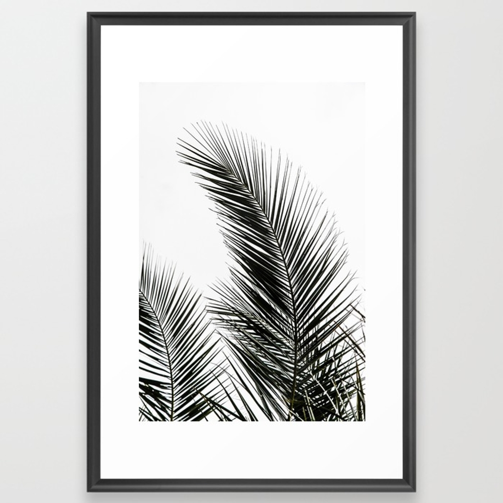 Palm Leaves Framed Art Print by Mareike BaPhmer - Scoop Black - Large 24" x 36"-26x38 - Image 0