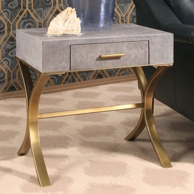 Veronika Shagreen Leather End Table - Image 0