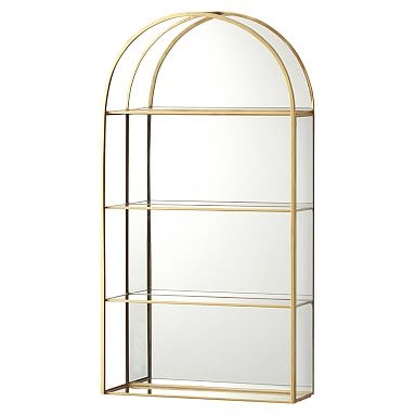 Gold Arched Curio Wall Cabinet, Gold - Image 0