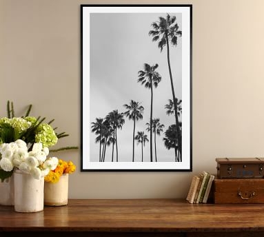 Los Angeles Palm Trees Jane Wilder 28X42 Wood Gallery Black No Mat - Image 3