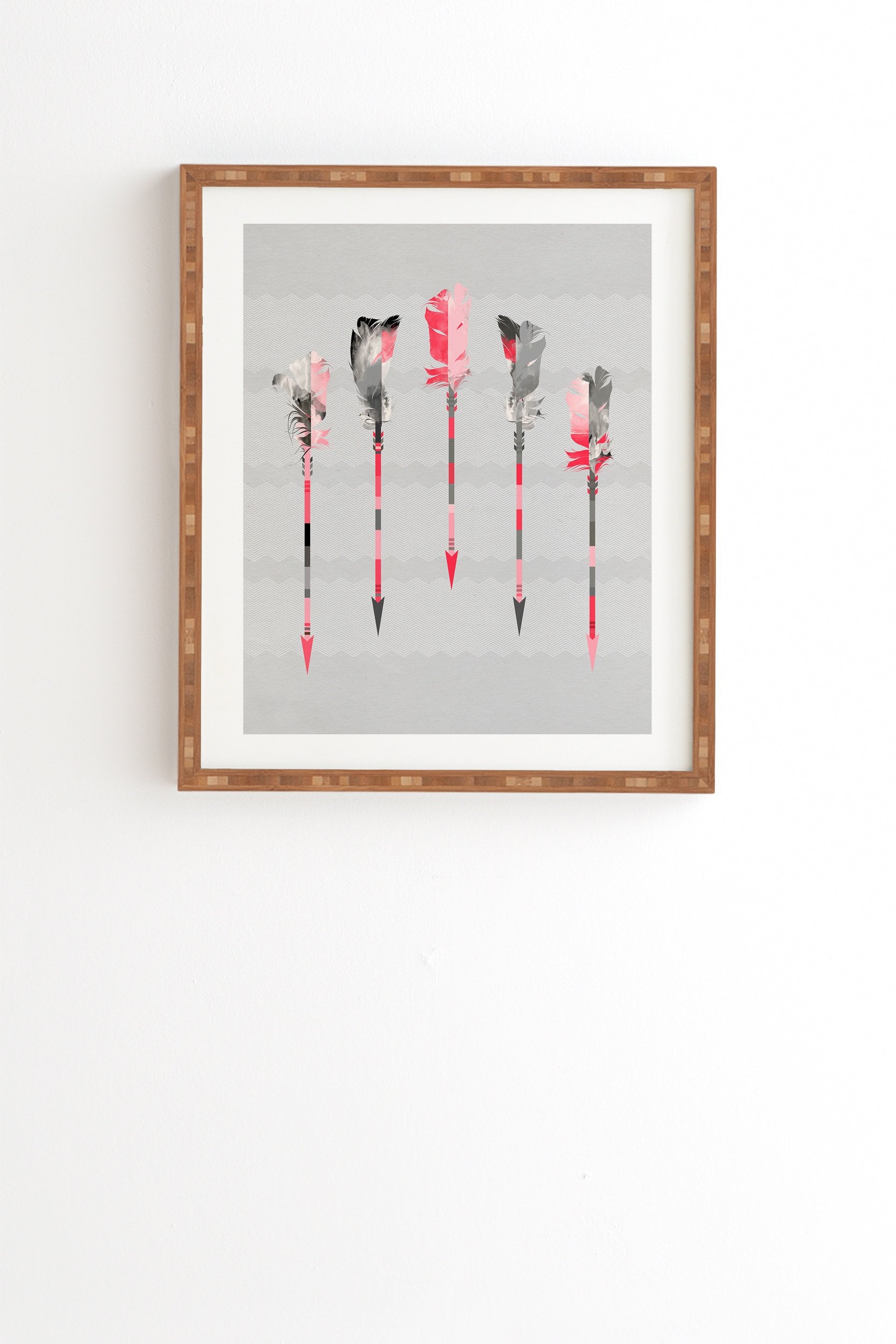 Iveta Abolina Coral Feathers Framed Wall Art - 30" x 30" - Image 0