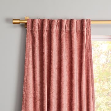 Worn Velvet Curtain, Pink Grapefruit, 48" x 96" - Image 1