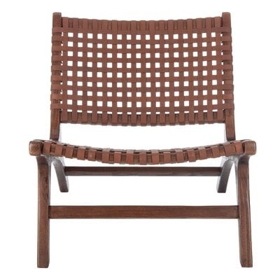 Chiana Leather Woven Accent Chair - Image 0