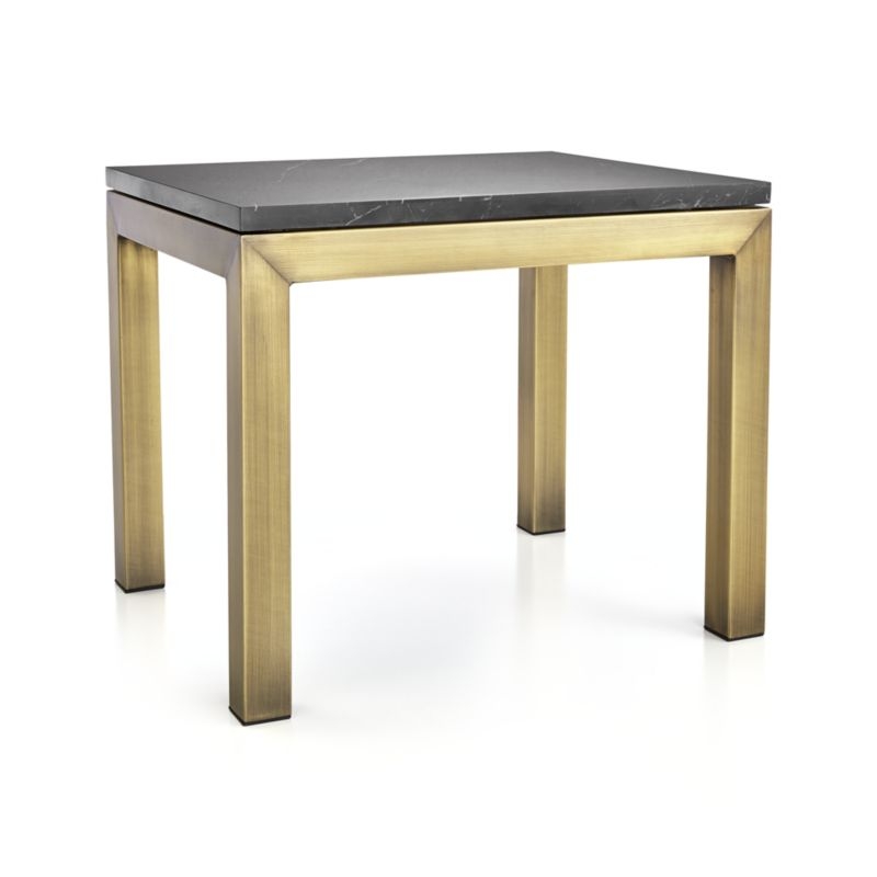 Parsons Black Marble Top/ Brass Base 20x24 End Table - Image 4