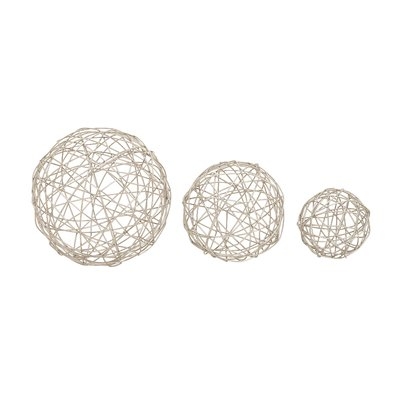 Metal Sphere 3 Piece Sculpture Set - Image 0