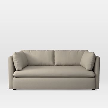 Shelter Loveseat, Heathered Crosshatch, Natural, Concealed Supports - Image 0