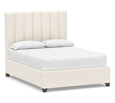 Kira Channel Tufted Upholstered Bed, King, Performance Chateau Basketweave Ivory - Image 0