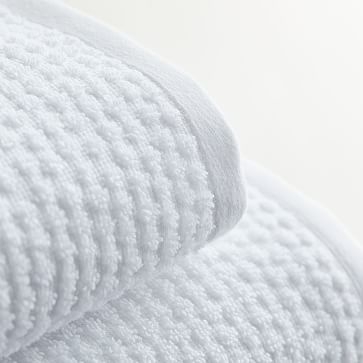 Organic Mini Dot Textured Towel, Hand Towel, White - Image 1