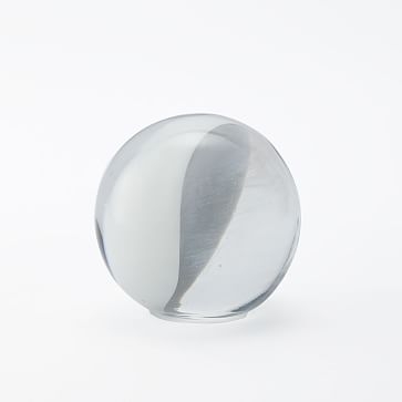 Glass Sphere, 4.5", White/Clear - Image 3
