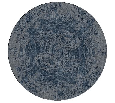 Bosworth Hand Tufted Wool Rug, 6' Round, Blue - Image 0