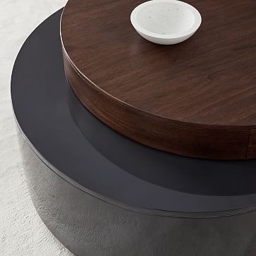 Stacked Disk Storage Coffee Table, Walnut/Anthracite - Image 1