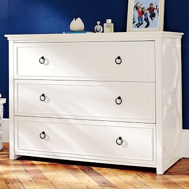 Elsie 3-Drawer Wide Dresser, Simply White - Image 1