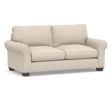 PB Comfort Roll Arm Upholstered Deluxe Sleeper Sofa, Polyester Wrapped Cushions, Textured Twill Khaki - Image 0