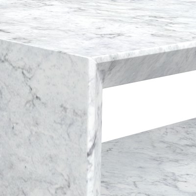 Pierre Coffee Table, White, Marble - Image 1