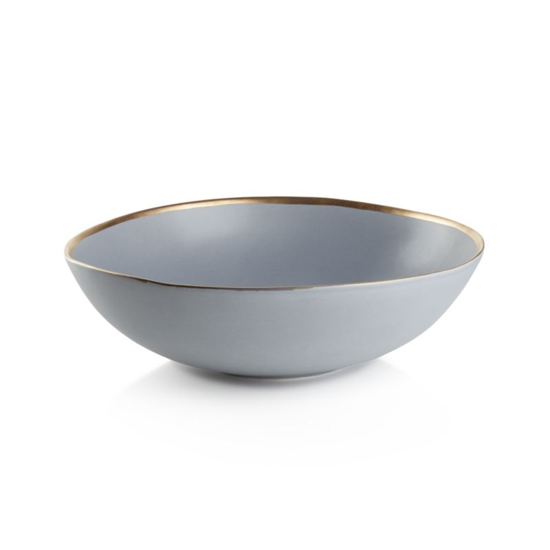 Addison Grey Gold Rim Serving Bowl - Image 2
