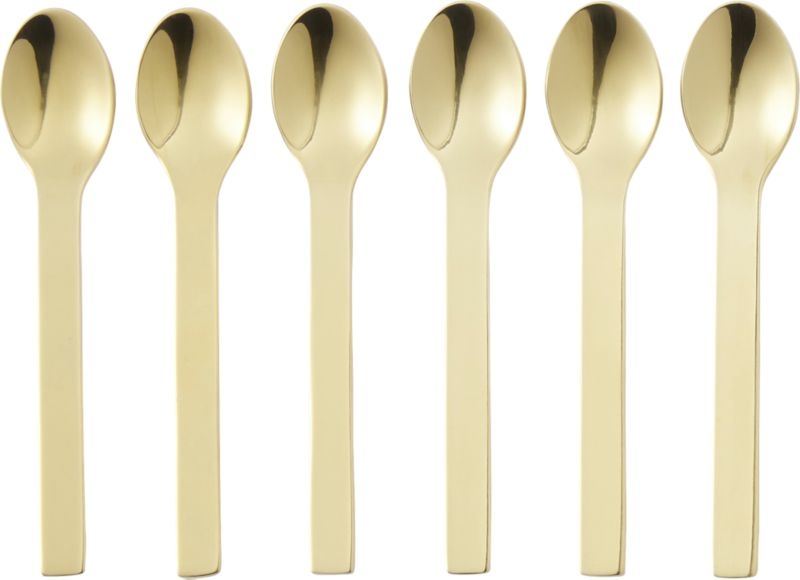Mini Gold Cocktail Spoons Set of 6 - Image 3