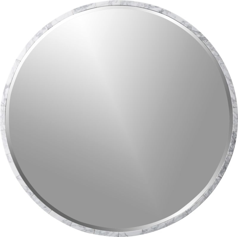 White Marble Wall Mirror 36" - Image 3