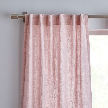 Belgian Flax Linen Curtain, Vintage Rose, 48"x96" - Image 2