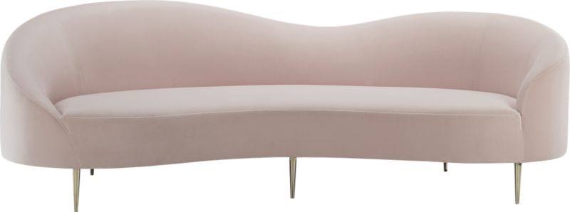 Curvo Pink Velvet Sofa - Image 4