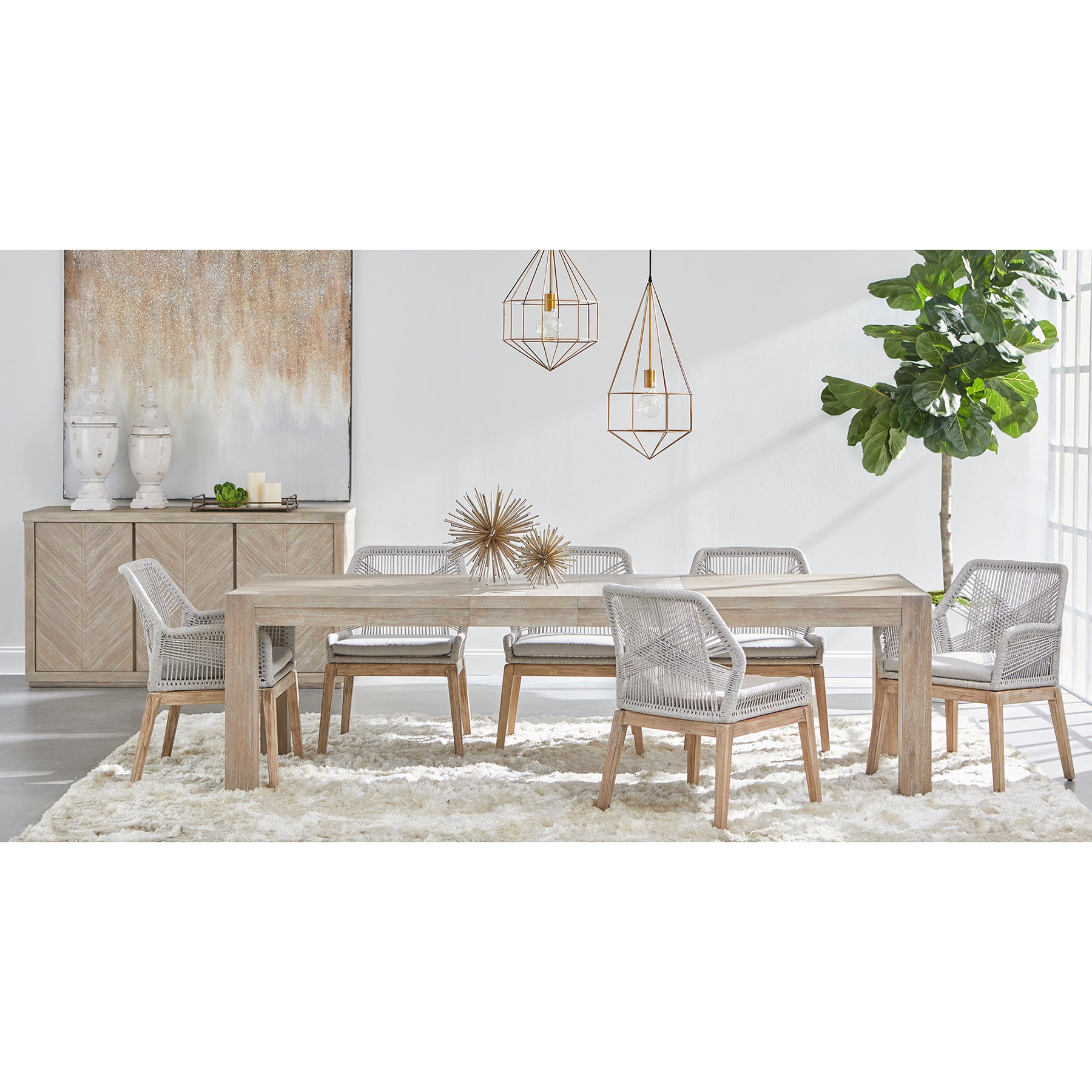 Astrid Modern Classic Natural Solid Acacia Extendable Dining Table - Image 4