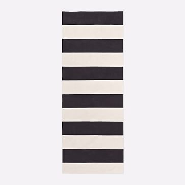 Bold Stripe Cotton Rug, Black, 8'x10' - Image 3