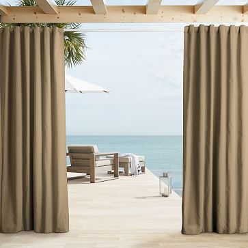 Outdoor Solid Curtain, Sandstone, 48"x84" - Image 0
