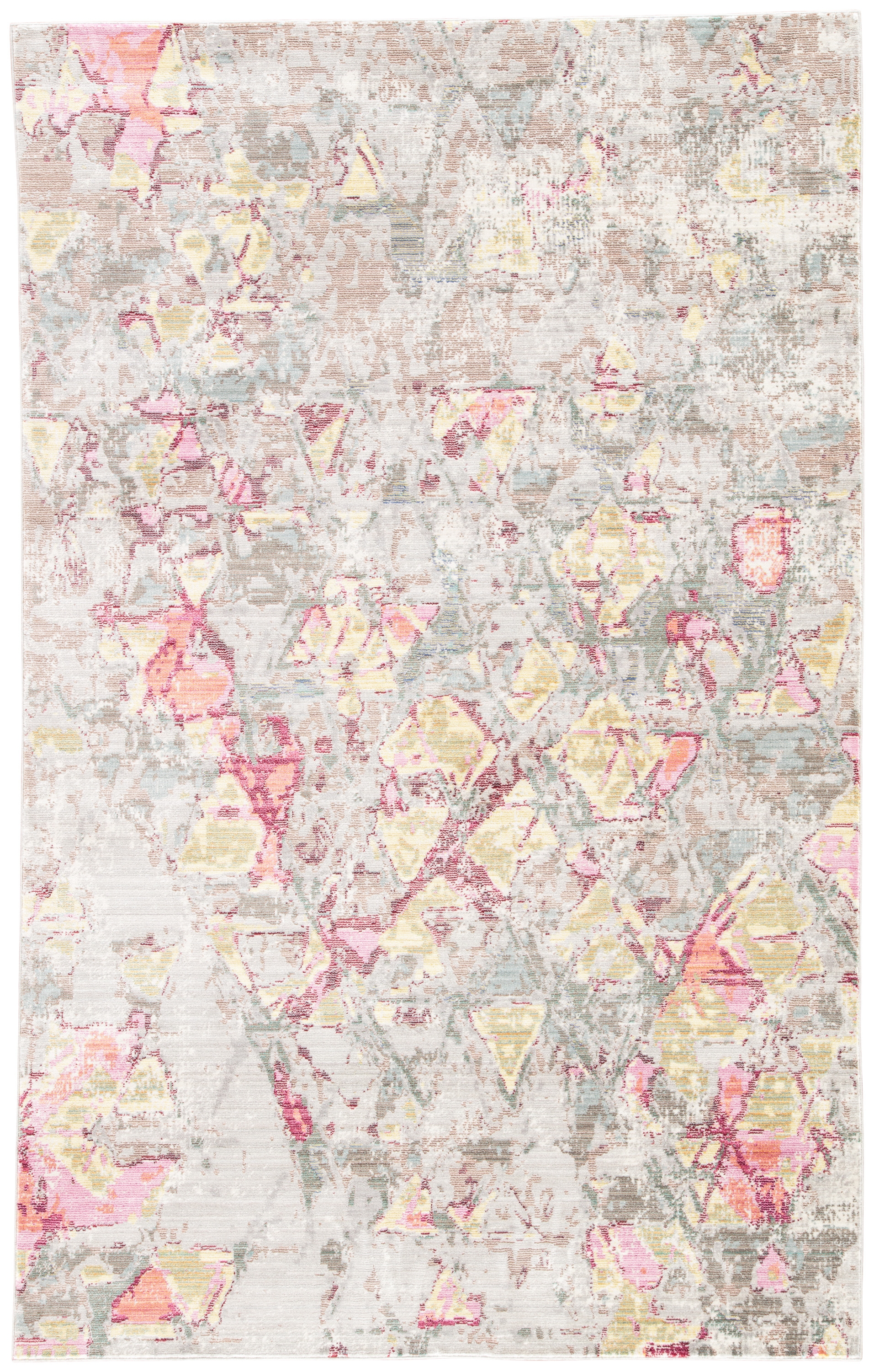 Ixion Abstract Beige/ Pink Area Rug (7.1" X 9.1') - Image 0