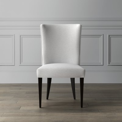 Trevor Dining Chair, Side, Textured Linen/Cotton, Navy - Image 1