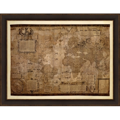 Map of the World, c.1500's" by Mercator Gerhardt Framed Graphic Art - Image 0