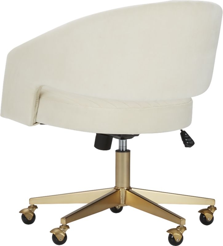Channel Ivory Velvet Office Chair - DISCONTINUED - Image 3