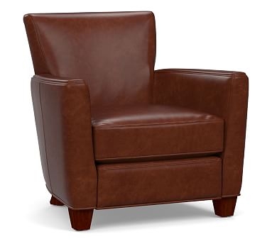 Irving Square Arm Leather Power Tech Recliner, Polyester Wrapped Cushions, Statesville Molasses - Image 0