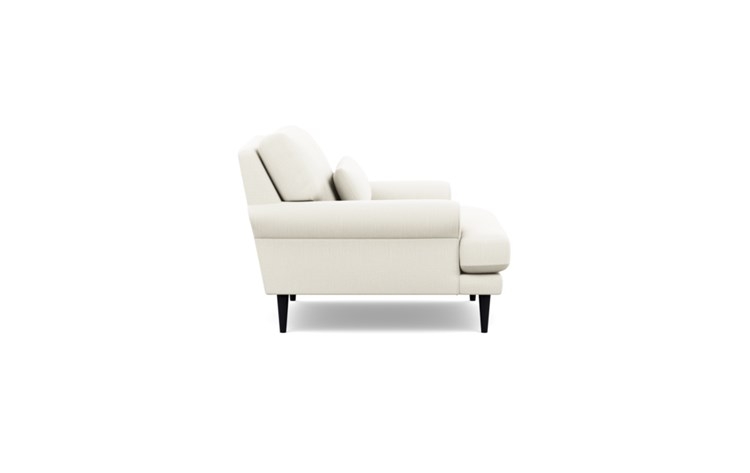 Maxwell Accent Chair with White Ivory Fabric and Painted Black legs - Image 2