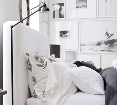 Big Sur Upholstered Bed, Queen, Premium Performance Basketweave Light Gray - Image 1