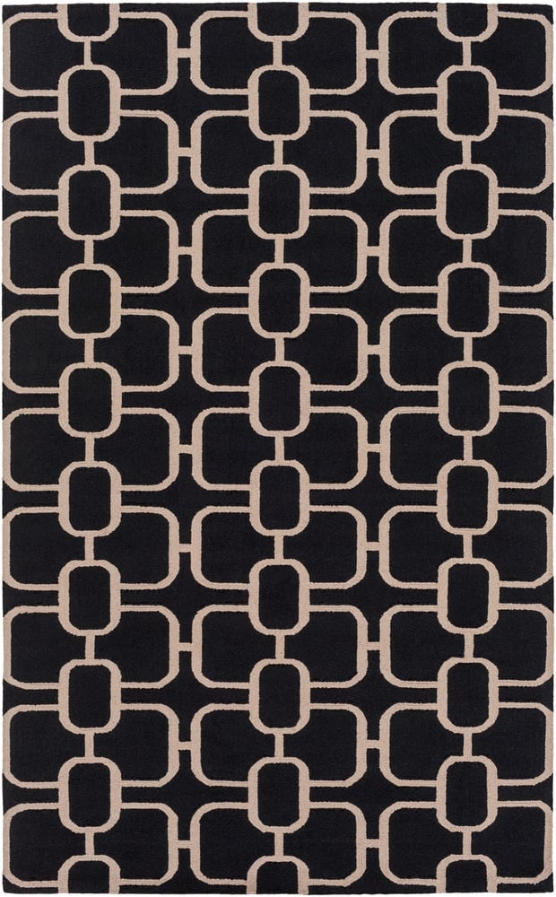Lockhart Black Indoor 4' x 6' Handmade Rug - Image 1